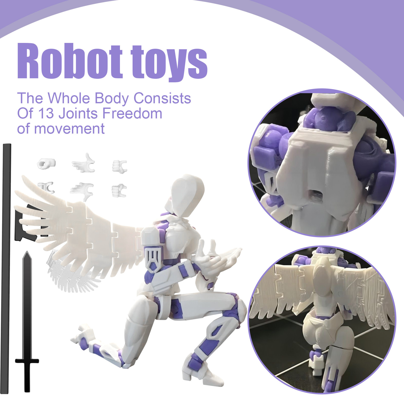Party Games Easter For Kids - Multi-jointed Movable Robot 3.0 3d Printed