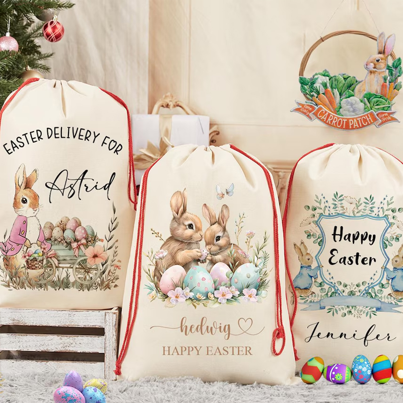 Party Games Easter For Kids - Personalized Name Happy Easter Bunny Rabbit