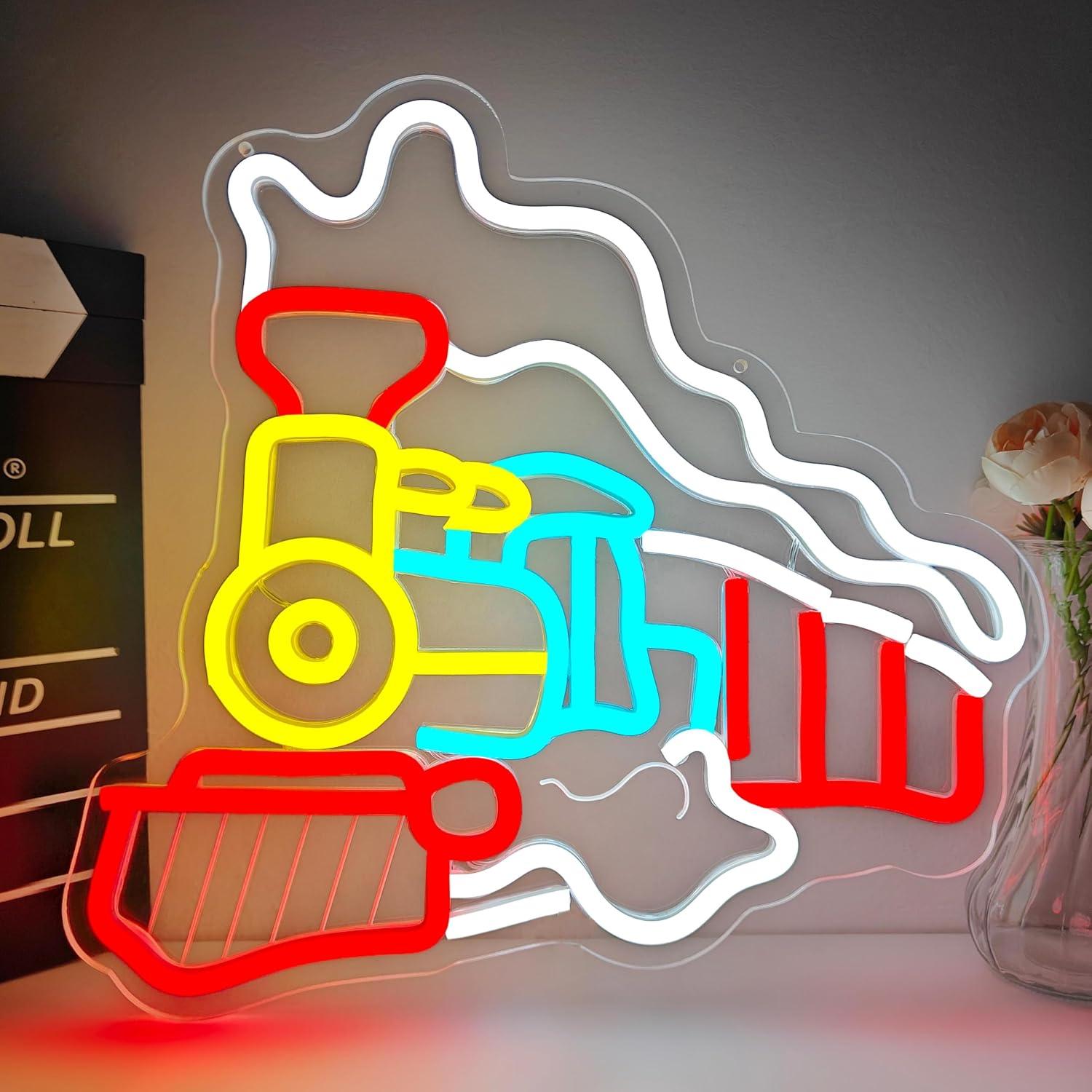Party Games Steam - Steam Train Neon Sign USB Dimmable