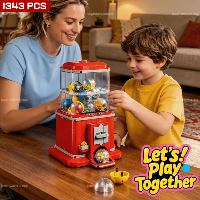 Party Games Easter For Kids - 1343 PCS Vending Machine Building Blocks