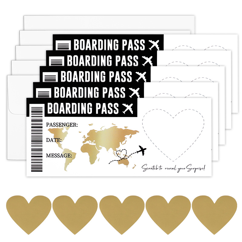 Party Games Game Pass - 1Set Boarding Pass Theme Scratch Off