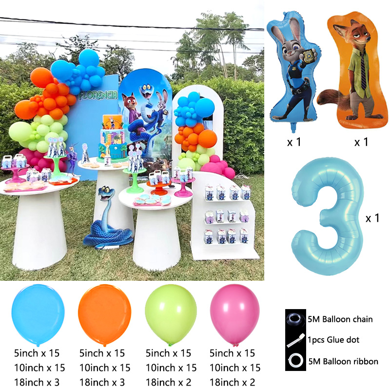 Zootopia Theme Balloon Chain S - Zootopia Party Games recension och pris