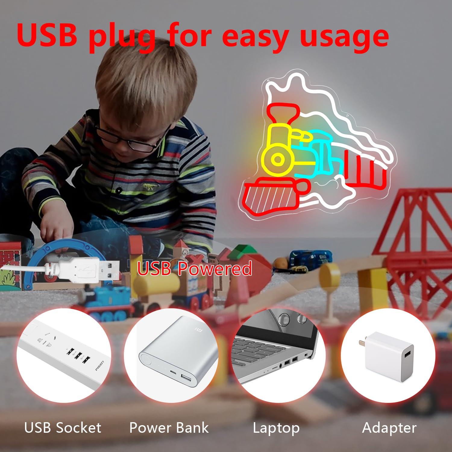 Steam Train Neon Sign USB Dimm - Party Games Steam recension och pris