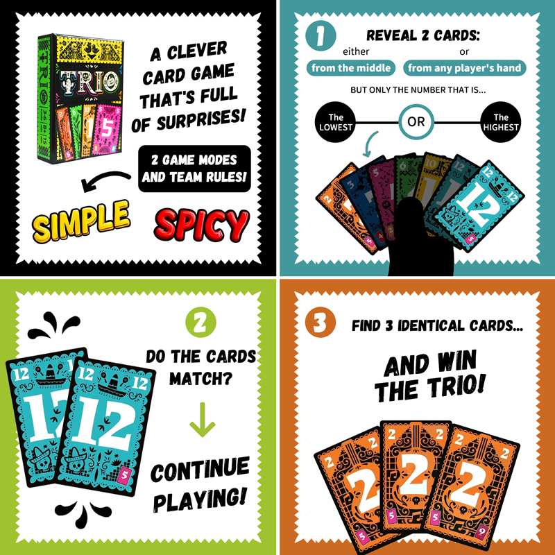 TRIO Strategic Card Board Game - Party Games Multiplayer recension och pris