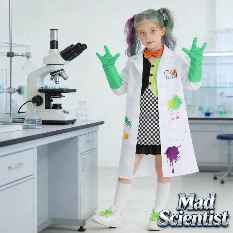 Kids Mad Scientist Costume Gir - Party Games Lab recension och pris